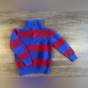 Vintage Ralph Lauren Polo‎ 1/4 Zip Knit Sweater Striped Colorful in Size 4T H23
